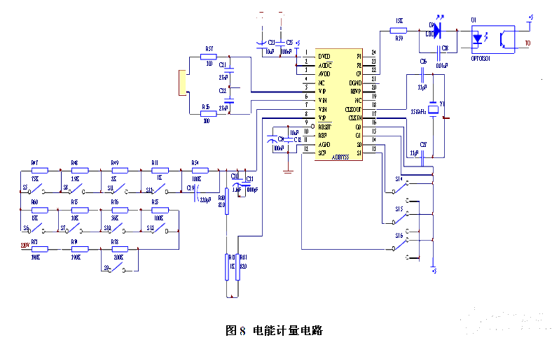 采用ADE7755智能电表电能计量电路设计 - 消费类电子电路图