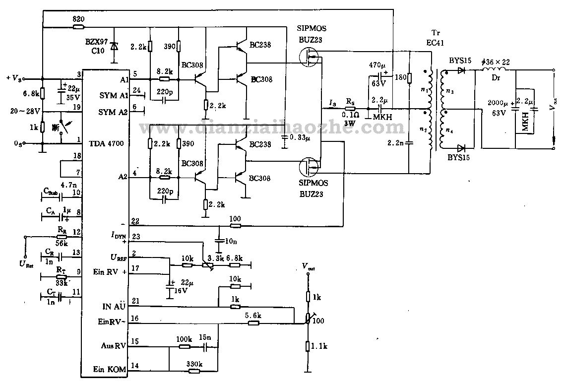 24V-5V/10A直流电源变换器