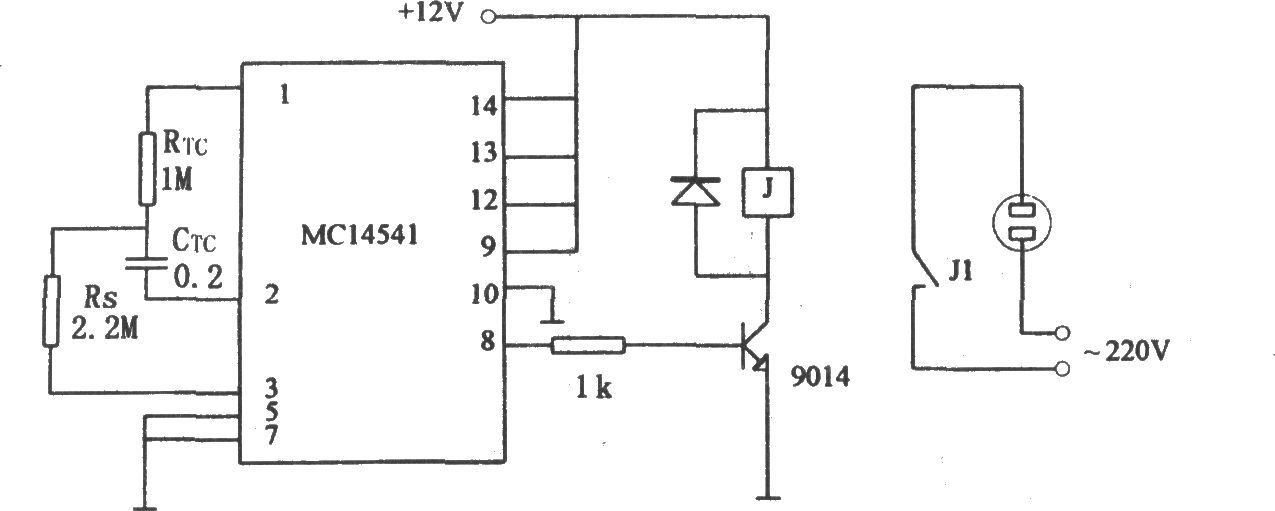 MC14541构成的简单定时器电路