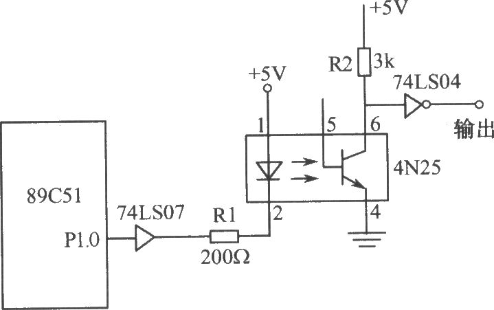 光电耦合器组成的接口电路图