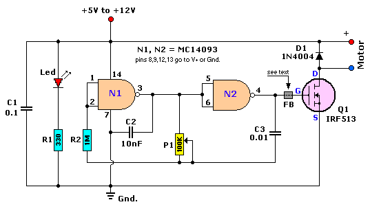 微型电机调速电路