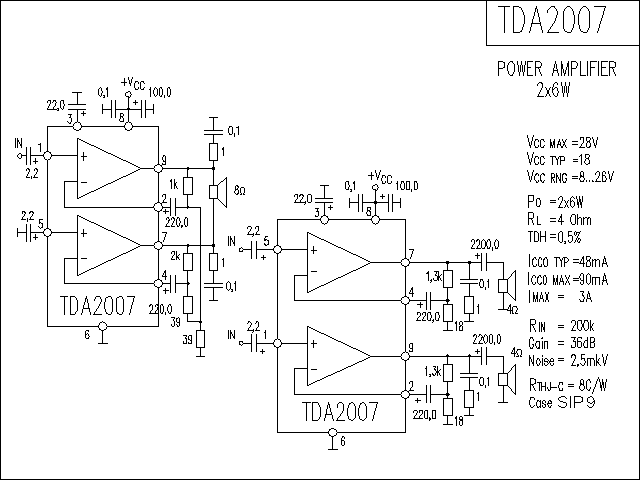 TDA2007-功放电路图