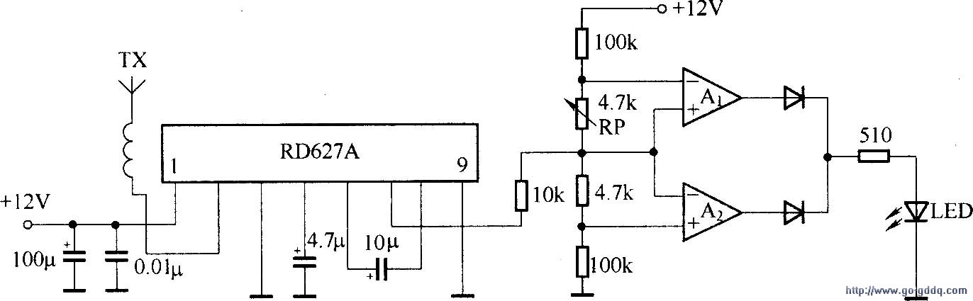 微波传感器RD627A应用电路