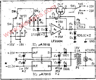 场效应管主要参数(VP,VOO等)检验器电路图