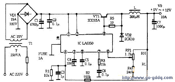 LA6350开关稳压电源电路图