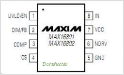 max16801,max16802引脚图及引脚功能介绍