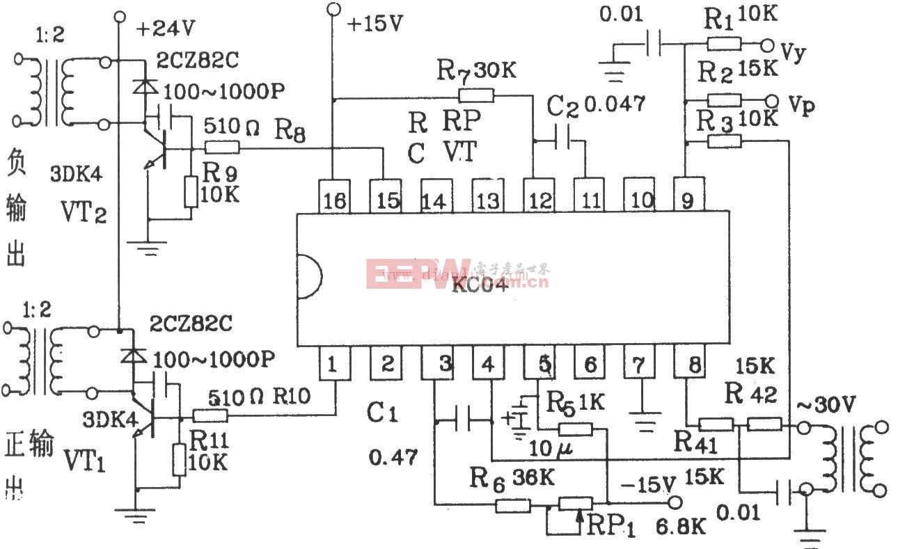 可控硅移相触发器KC04典型应用电路图