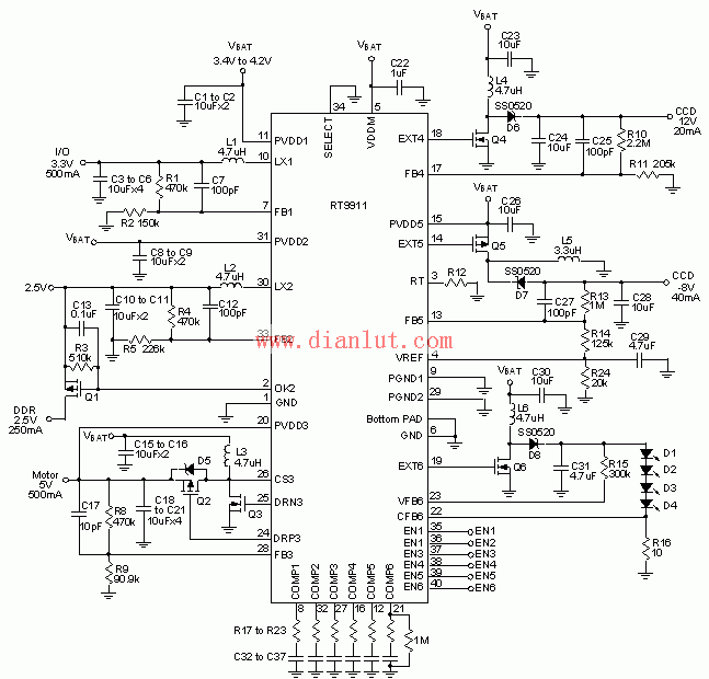 Application Circuit for Li-ion Battery Supply