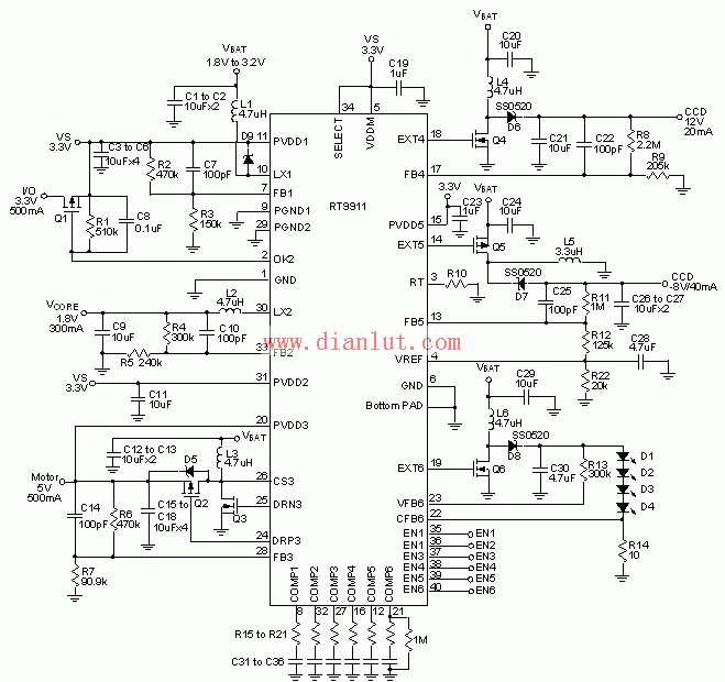 Application Circuit for 2-Cells Battery Supply
