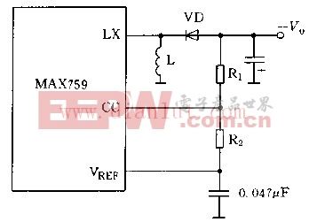 MAX736系列可调输出电压电路图