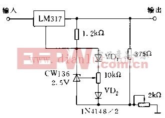 CW136构成的低温度系数精密电压调制器电路图