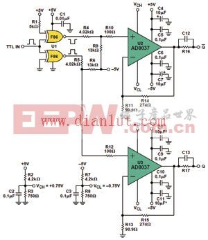AD8037 PIN二极管驱动器电路