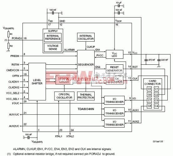 TDA8034HN智能卡模擬接口電路圖