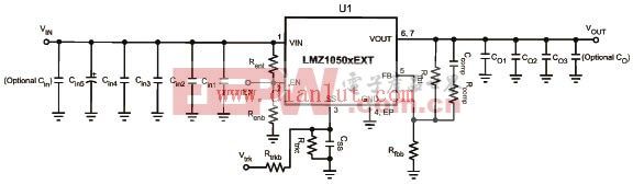 LMZ1050xEXT完整评估板电路