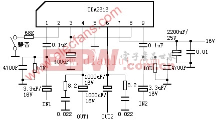 TDA2616功率放大器电路