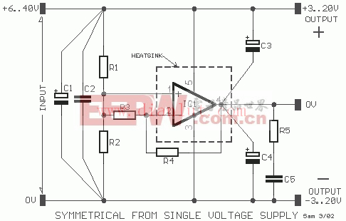 单一对称的电源电压电路