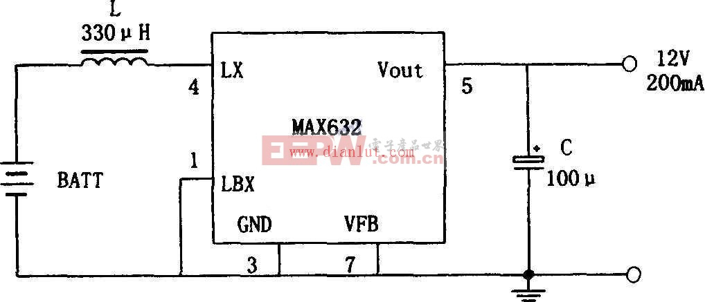 MAX632设计的高效升压稳压电源电路