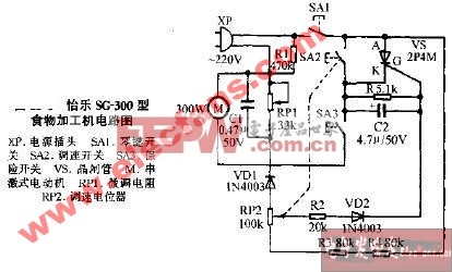 恰乐SG-300型食物加工机电路图