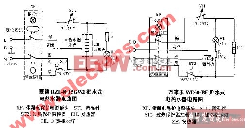 爱德rzl40-gw2贮水式电热水器电路图