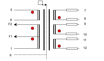 变压器工程图(含线路图和符号说明)