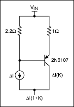 Figure 3. To determine the required output capacitance, we must calculate the current gain of the external circuitry.