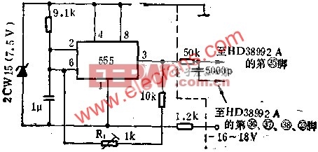 555电路组成电子钟的时间标准电路图 www.eepw.com.cn
