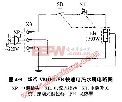 华帝VMD-1.5B快速电热水瓶电路图