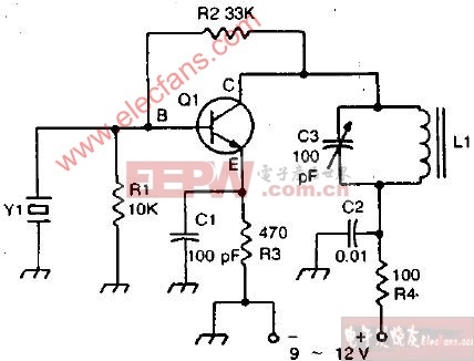 晶体控制晶体管振荡器电路图