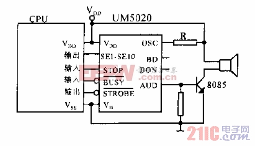 UM5020C语音处理芯片CPU工作模式驱动扬声