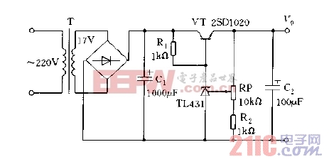 采用TL431构成的串联稳压电源电路图.jpg