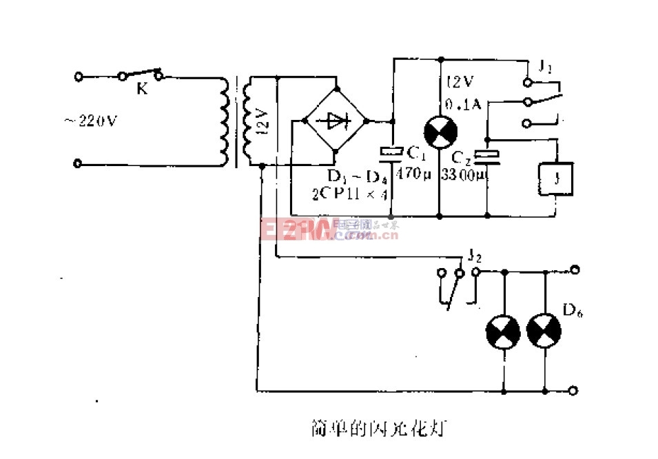 简单的闪光花灯-供电电路图-电子产品世界