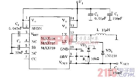 MAX736系列的基本应用标准应用电路图
