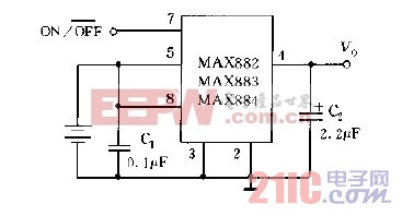 MAX882，883，884典型应用电路图