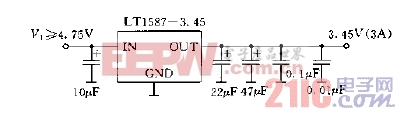 采用LT1587-3.45构成的微处理机电源电路图.jpg