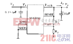 MAX663系列输出电压的设定方法电路PMOS直接输出电路图.jpg