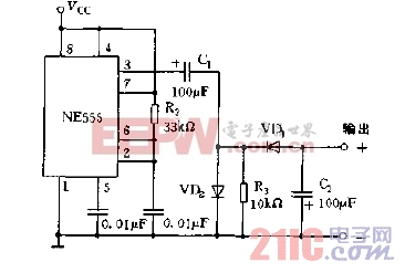 NE555构成的直流电压极性变换器电路图.jpg
