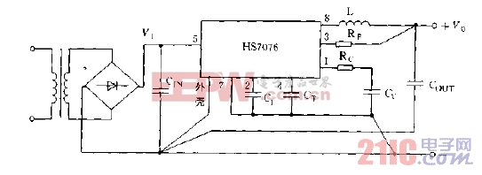 采用HS7076构成的降压型DC,DC变换器电路图.jpg