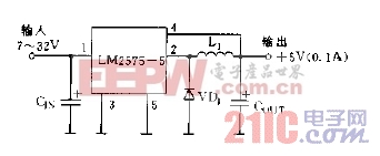 LM2575-5.0降压型开关稳压器基本应用电路图