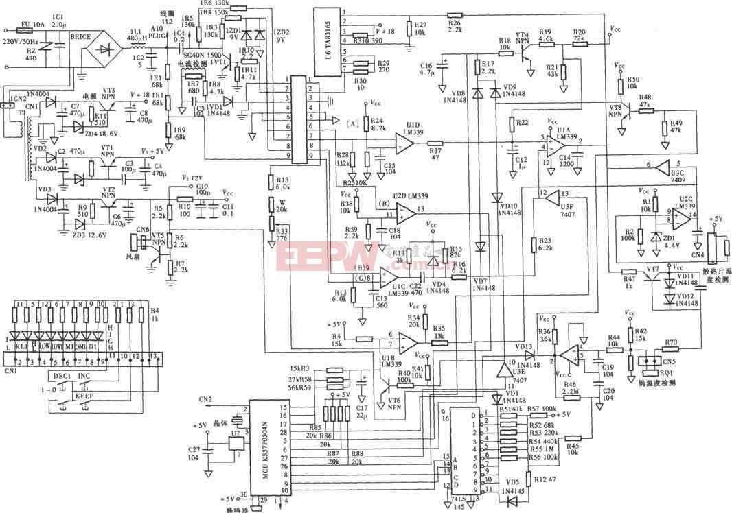 富士宝1H～1000H(700～1300W)电脑式电磁炉电路图
