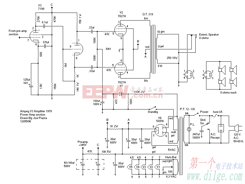 V3 power amp (7027A)