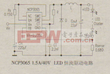 NCP3065 LED恒流驱动电路