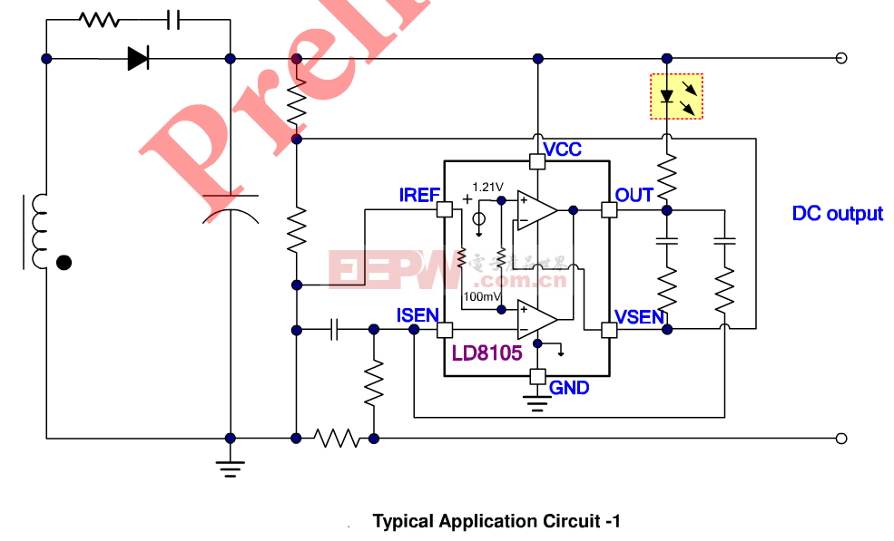 LD8105的典型應(yīng)用電路圖1