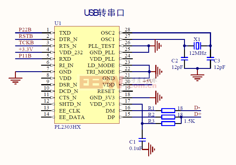 MSP430F149最小系统板usb转串口