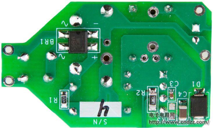 6W非可调光、非隔离降压LED驱动器PCB实物图（反面）