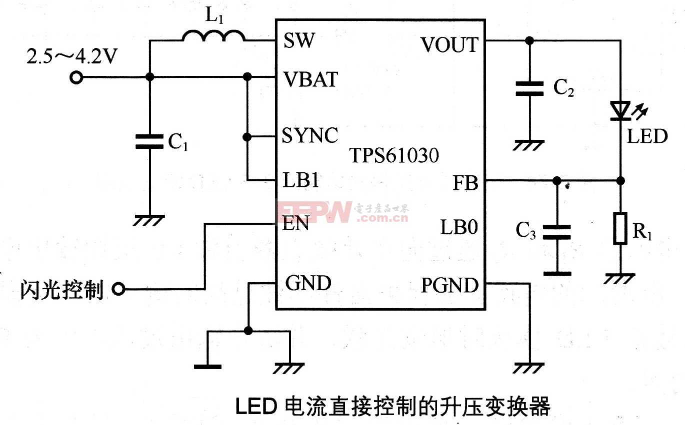 LED电流直接控制的升压变换器
