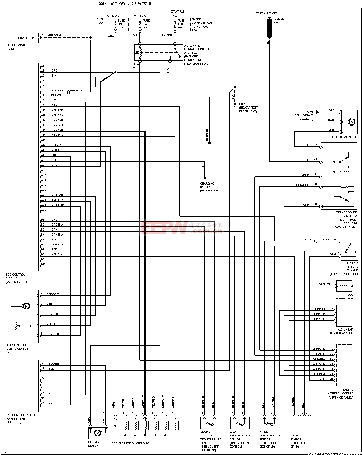汽车空调系统电路图 (1)