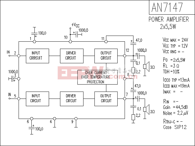 AN7147 音响IC电路