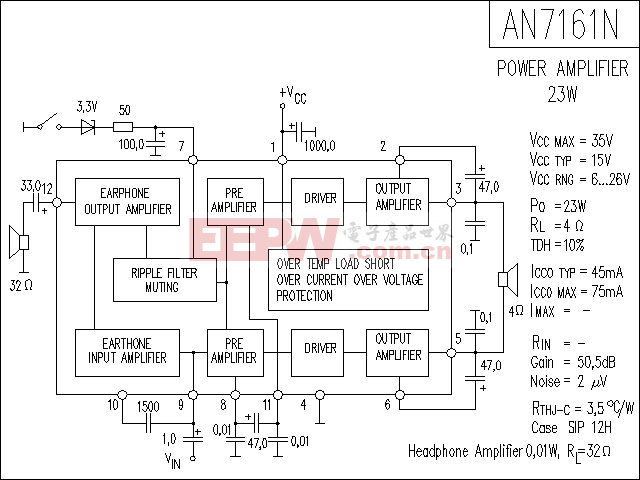 AN7161N 音响IC电路