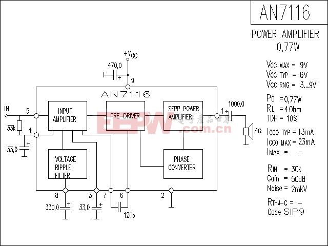 AN7116 音響IC電路