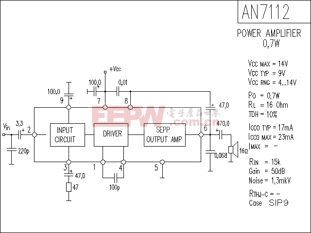 AN7112 音響IC電路